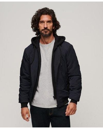 Superdry Military Hooded Ma1 Bomber Jacket - Blue