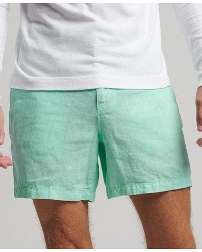 Superdry Overdyed Linen Shorts - Green