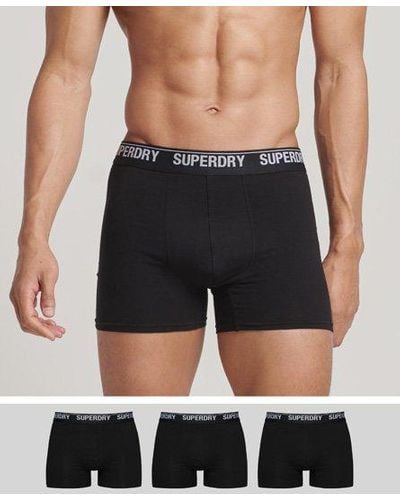 Superdry Organic Cotton Boxers Triple Pack - Black