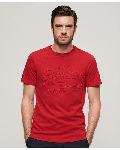 Superdry Embossed Vintage Logo T-shirt - Red