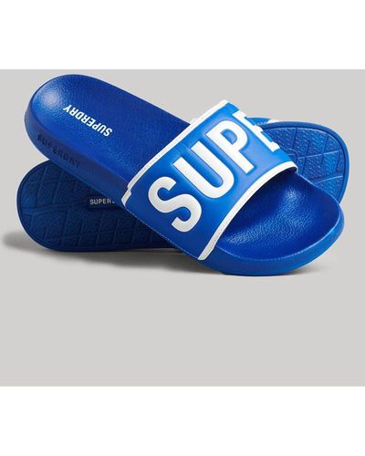 Blue Leather sandals for Men | Lyst