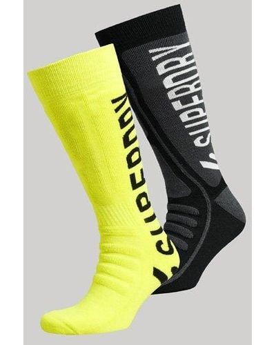 Superdry Sport Snow Socks 2 Pack - Yellow