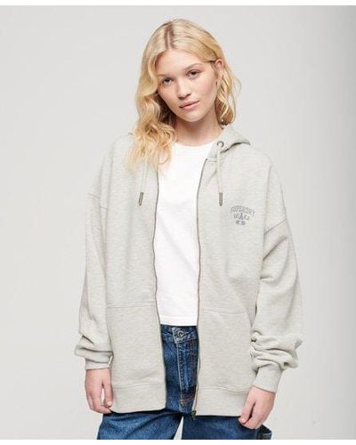 Superdry Athletic essentials overtailled hoodie - Blanc