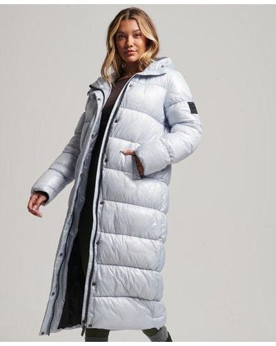 Superdry Xpd Sports Longline Puffer Coat - White