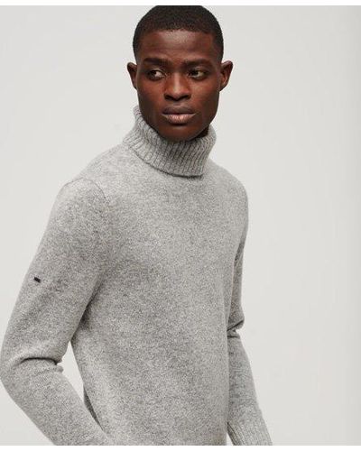 Superdry Brushed Roll Neck Sweater - Gray