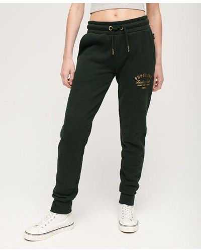 Superdry Pantalon de survêtement slim à logo métallisé luxe - Vert