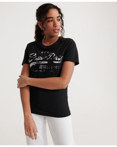 Superdry T-shirt Sequin Dress in Black | Lyst