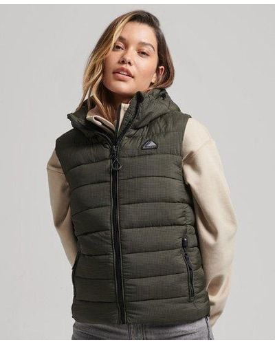 Superdry Hooded Classic Padded Gilet - Green