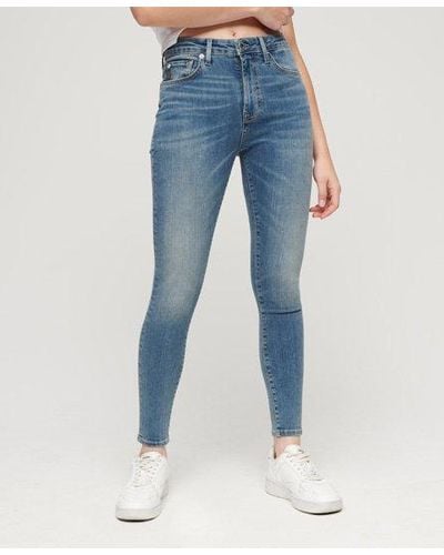 Superdry Vintage Skinny Jeans Van Biologisch Katoen Met Middelhoge Taille - Blauw