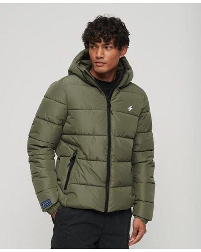 Superdry Hooded Sports Puffer Jacket - Green
