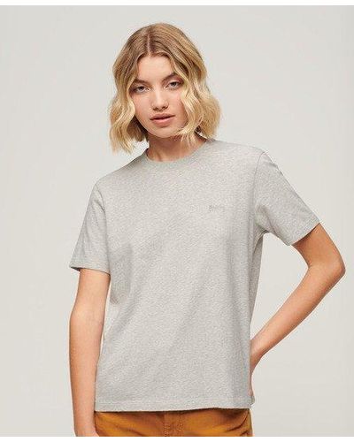 Superdry Organic Cotton Vintage Logo Embroidered T-shirt - Grey