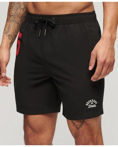 Superdry Recycled Polo 17-inch Swim Shorts - Black