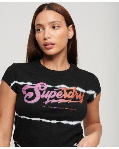 Superdry Rock Band T-shirt Met Grafische Print - Zwart