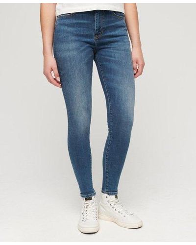 Superdry Organic Cotton High Rise Skinny Denim Jeans - Blue