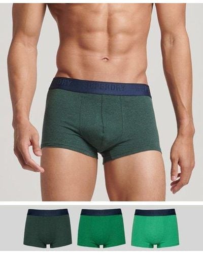 Superdry Organic Cotton Trunk Triple Pack - Green