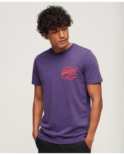 Superdry Neon Vintage Logo T-shirt - Purple