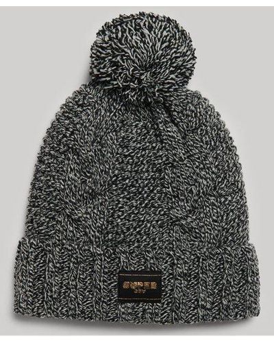 Superdry Cable Knit Beanie Hat - Grey