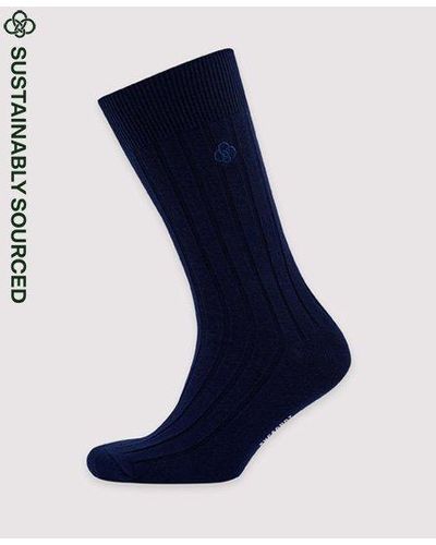 Superdry Organic Cotton Core Rib Socks - Blue