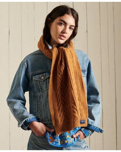 Superdry Cable Lux Scarf - Yellow