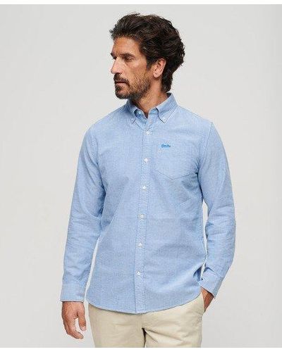 Superdry Long Sleeve Oxford Shirt - Blue