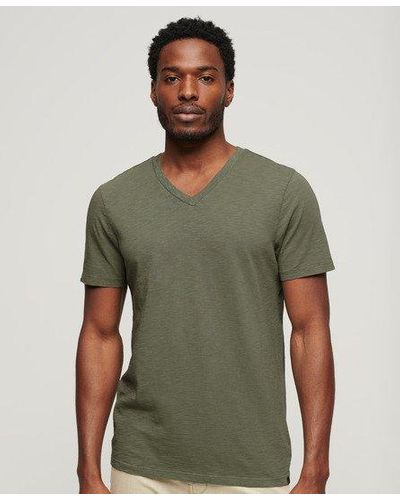 Superdry V-neck Slub Short Sleeve T-shirt - Green
