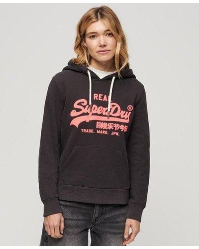 Superdry Neon Graphic Hoodie - Gray