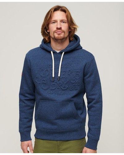 Superdry Embossed Archive Graphic Hoodie - Blue