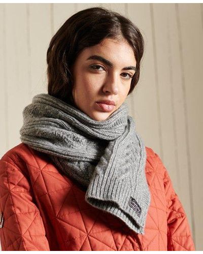 Superdry Cable Lux Scarf - Gray