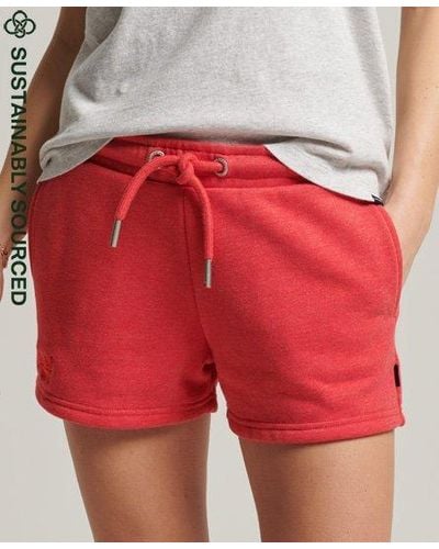 Superdry Organic Cotton Vintage Logo Jersey Shorts - Red
