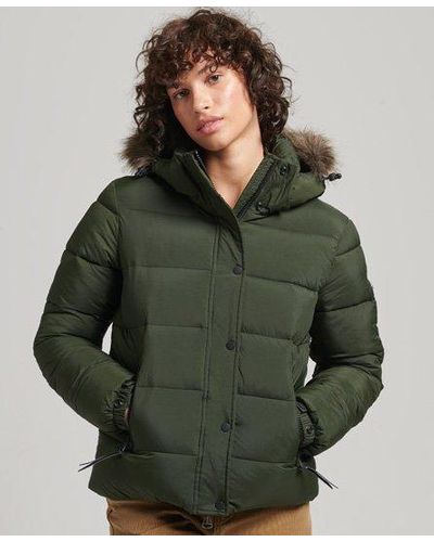 Superdry Hooded Mid Layer Short Jacket - Green