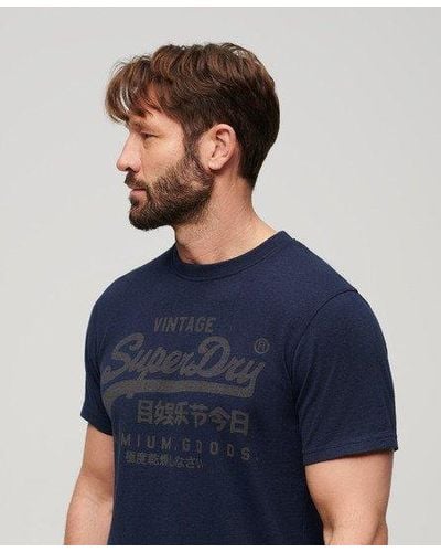 Superdry T-shirt classic heritage - Bleu