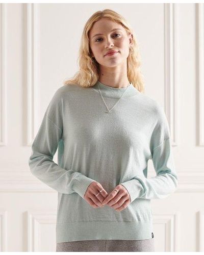 Superdry Merino Mock Neck Sweater - Gray