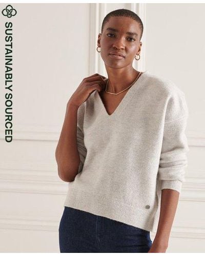 Superdry Vintage Brushed Textured Knit Jumper - Women's Womens Sweaters
