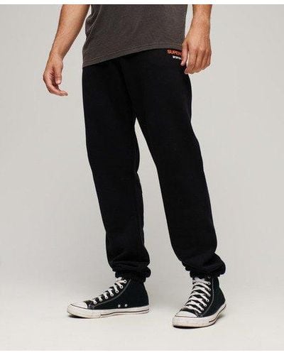 Superdry Pantalon de survêtement fuselé à logo sportswear - Noir
