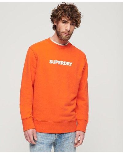 Superdry Sport Sweatshirt Met Ronde Hals En Losse Pasvorm - Oranje