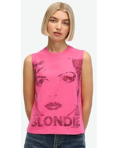 Superdry Blondie X Fitted Tank Top - Pink