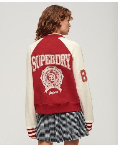 Superdry University Graphic Jersey Bomber - Red