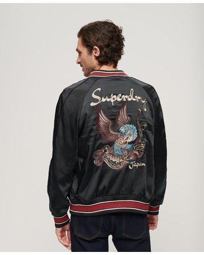 Superdry Classic Embroidered Sukajan Bomber Jacket - Gray