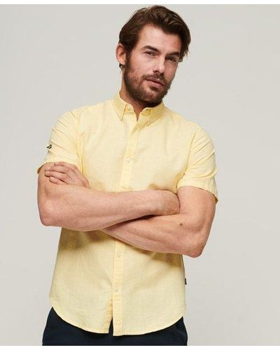 Superdry Organic Cotton Linen Short Sleeve Shirt - Natural
