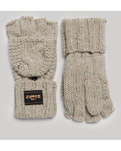 Superdry Cable Knit Gloves - Natural