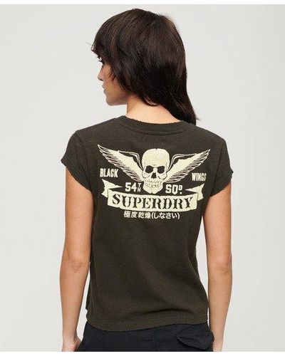 Superdry Ladies Retro Rocker Short Sleeve T Shirt - Black