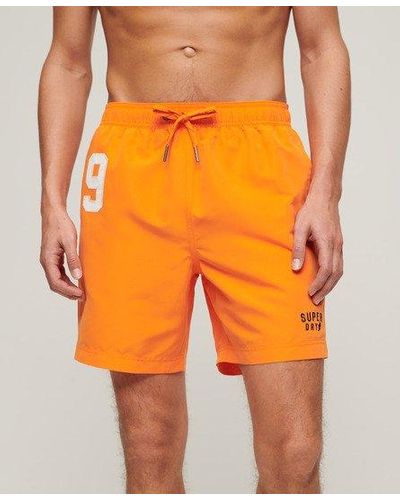 Superdry Recycled Polo 17-inch Swim Shorts - Orange