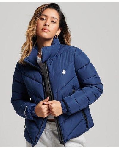 Superdry Non Hooded Sports Puffer Jacket - Blue