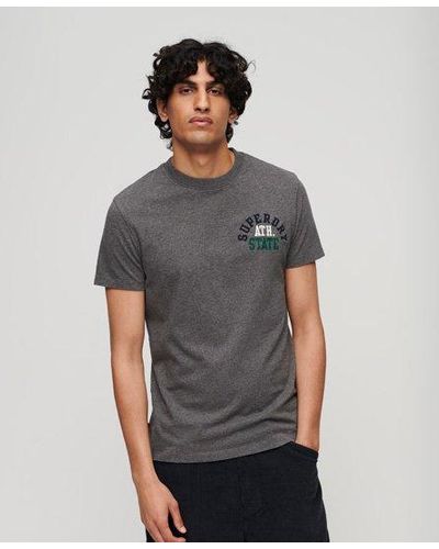 Superdry Embroidered Superstate Athletic Logo T-shirt - Grey