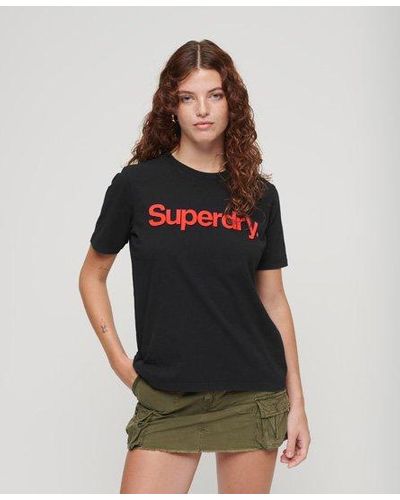 Superdry Neon Core-t-shirt Met Logo - Zwart