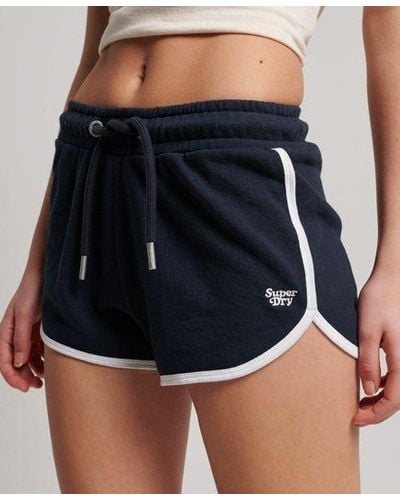 Superdry Classic Embroidered Vintage Jersey Racer Shorts - Blue