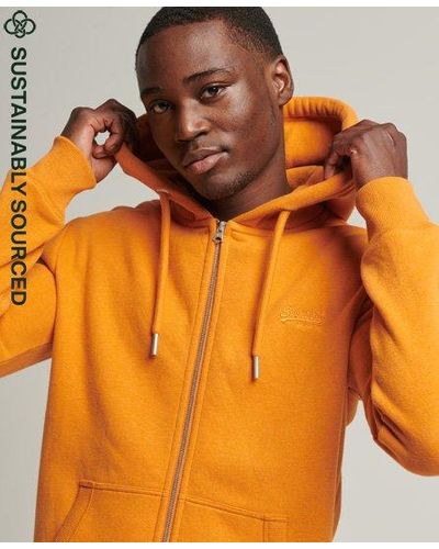 Superdry Vintage Logo Hoodie Van Biologisch Katoen Met Rits - Oranje