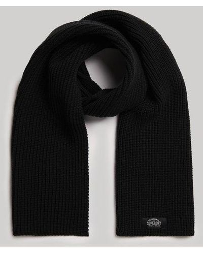 Superdry Classic Knit Scarf - Black
