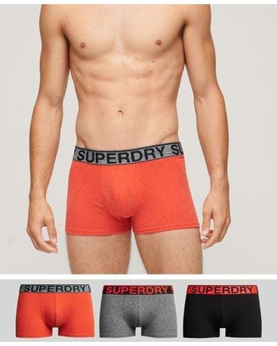 Superdry Organic Cotton Trunk Triple Pack - Red