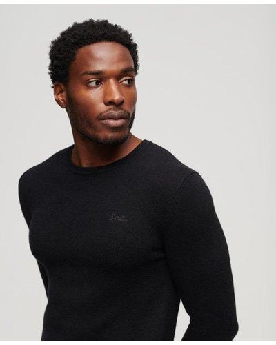 Superdry Essential Slim Fit Crew Sweater - Black